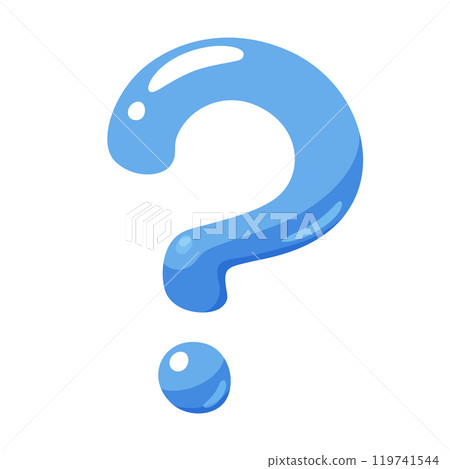 A cute, three-dimensional question mark illustration A cute, three-dimensional question mark illustration 119741544
