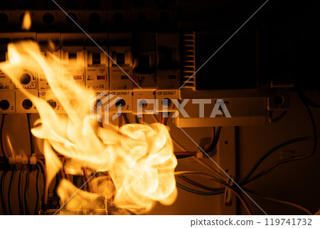 Electrical Fuse Panel Fire Hazard 119741732