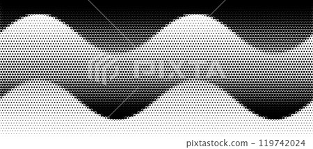 Abstract art background waves with dots. Stipple effect with chaotic noise. Abstract art background waves with dots. Stipple effect with chaotic noise. 119742024