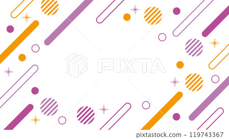 幾何框架孟菲斯萬聖節顏色紫色和橙色 119743367