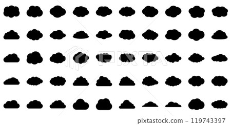 Cloud icon simple vector set Cloud icon simple vector set 119743397