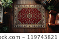 Persian Rug with Rich Patterns - Top-down Shot 119743821