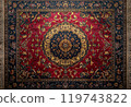 Persian carpet with rich colors and intricate patterns 119743822