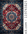 Classic Persian rug with floral medallion and intricate borders 119743825