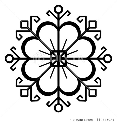 Old baltic flower vector sign. Folk star symbol Old baltic flower vector sign. Folk star symbol 119743924