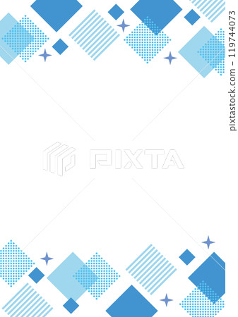 Geometric frame, square, sparkling, simple, blue, light blue, vertical 119744073