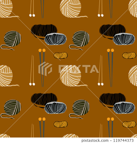 Knit wool spoke needlework pattern vector artwork 119744373
