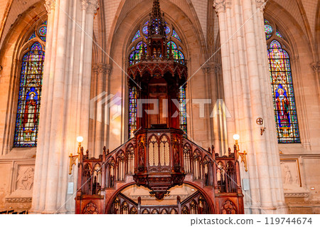 interiors of Sainte Clotilde church, Paris, France interiors of Sainte Clotilde church, Paris, France 119744674