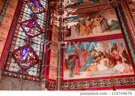 interiors of Sainte Clotilde church, Paris, France interiors of Sainte Clotilde church, Paris, France 119744679