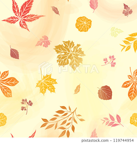 Autumn leaves seamless pattern. Flourish nature garden textured background 119744954