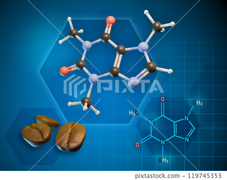 Caffeine molecule Caffeine molecule 119745353