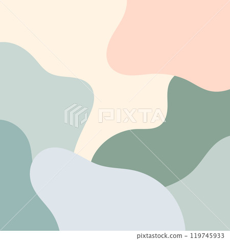 Illustration with smooth organic shapes in soft pastel shades of blue and green. Abstract forms intertwine, creating a sense of nature and harmony. Illustration with smooth organic shapes in soft pastel shades of blue and green. Abstract forms intertwine, creating a sense of nature and harmony. 119745933