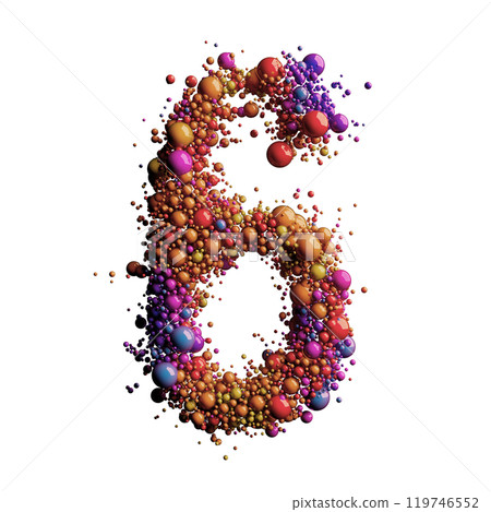 Colorful Spheres Forming a 3D Representation of the Number 6 Colorful Spheres Forming a 3D Representation of the Number 6 119746552