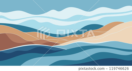 Abstract serene landscape artwork. 119746626