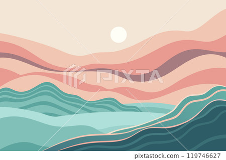 Abstract serene landscape artwork. 119746627