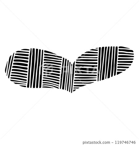 Thick Geometric Heart Icon Decorated with Horizontal and Vertical Hatched Lines. Hand-Drawn Abstract Doodle Love Icon. Black Solid Shape Isolated on a White Background. Thick Geometric Heart Icon Decorated with Horizontal and Vertical Hatched Lines. Hand-Drawn Abstract Doodle Love Icon. Black Solid Shape Isolated on a White Background. 119746746