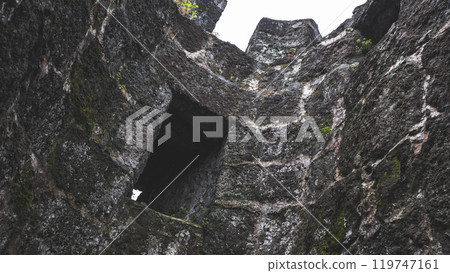 Ancient fortress stone walls in country of Georgia history ruins Ancient fortress stone walls in country of Georgia history ruins 119747161