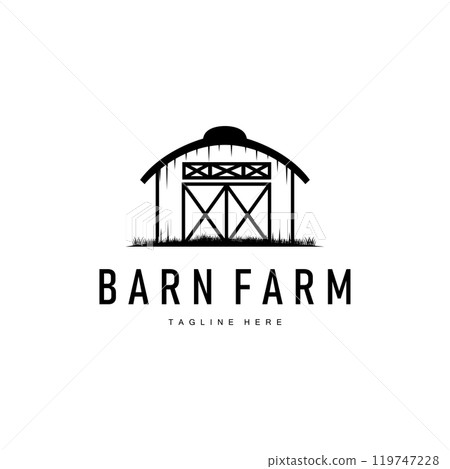 Farm barn logo vector warehouse simple minimalist vintage old village templet illustration 119747228