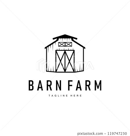 Farm barn logo vector warehouse simple minimalist vintage old village templet illustration 119747230
