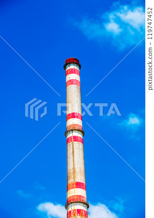 Coal-fired power plant in Bojnice, Slovakia. Produces 1.2 TWh of electricity. Works on brown coal. Energy crisis. 119747452