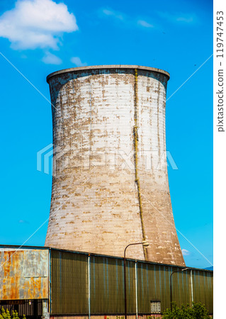 Coal-fired power plant in Bojnice, Slovakia. Produces 1.2 TWh of electricity. Works on brown coal. Energy crisis. 119747453