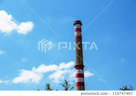 Coal-fired power plant in Bojnice, Slovakia. Produces 1.2 TWh of electricity. Works on brown coal. Energy crisis. 119747467