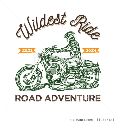 Big Motorbike vector illustration, perfect for biker club logo and t shirt design Big Motorbike vector illustration, perfect for biker club logo and t shirt design 119747581