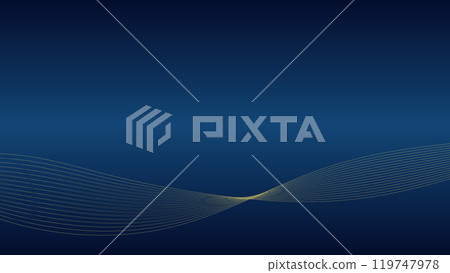 Vector dark blue background image with gold waves 119747978