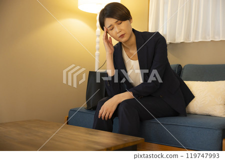 A living woman in the evening 119747993