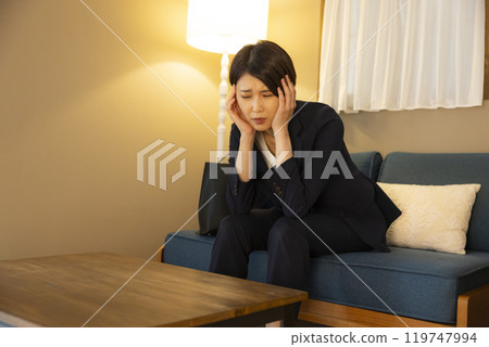 A living woman in the evening 119747994