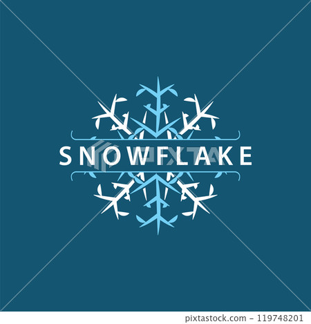 Snowflake Logo, Winter Season Design Frozen Ice Simple Model for Products and Technology Snowflake Logo, Winter Season Design Frozen Ice Simple Model for Products and Technology 119748201