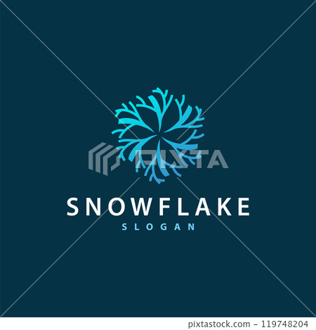Snowflake Logo, Winter Season Design Frozen Ice Simple Model for Products and Technology 119748204
