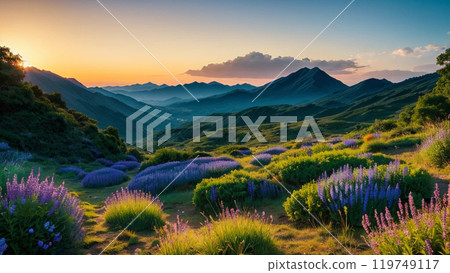 Kitadaisetsu mountain range illuminated by the morning sun 119749117