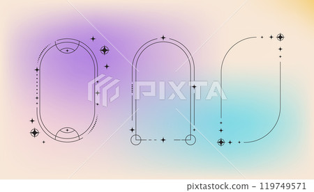Flat design minimalist linear frame with fluid pastel gradient 119749571