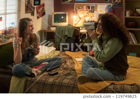 Recording Fun Moments With a Vintage Camcorder 119749625