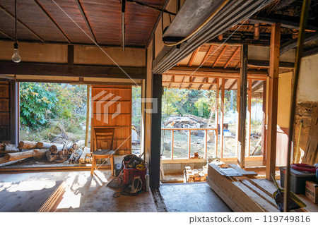 Renovation work of an old folk house 119749816