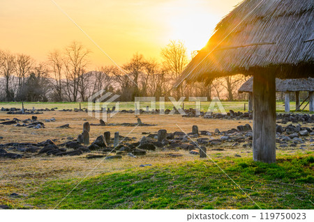 Evening view of the Oyu Stone Circle, a Jomon World Heritage Site 119750023