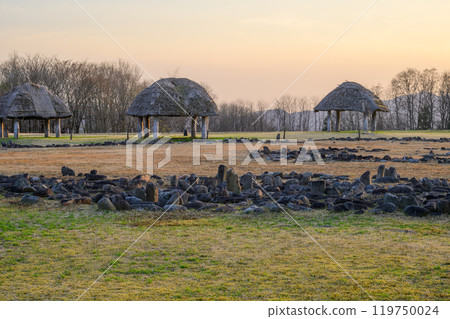 Evening view of the Oyu Stone Circle, a Jomon World Heritage Site 119750024