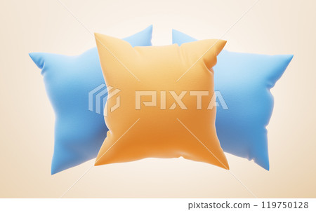 Soft and inflatable throw pillows, 3d rendering. Soft and inflatable throw pillows, 3d rendering. 119750128