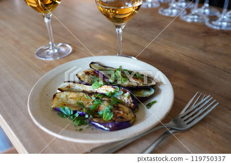 Eggplant and mint appetizer Eggplant and mint appetizer 119750337