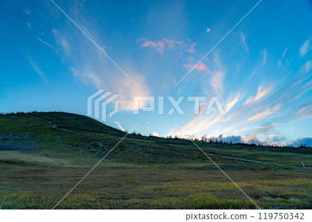 [Mountain material] View of Mount Korenge from Hakuba Oike Pond [Nagano Prefecture] 119750342