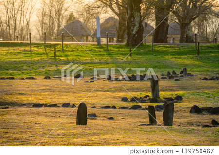 Evening view of the Oyu Stone Circle, a Jomon World Heritage Site 119750487