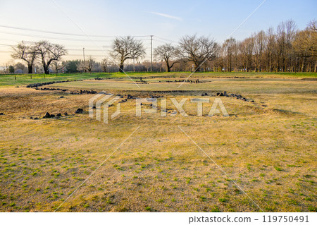 Evening view of the Oyu Stone Circle, a Jomon World Heritage Site Evening view of the Oyu Stone Circle, a Jomon World Heritage Site 119750491