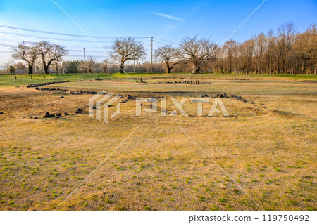 繩文世界遺產大湯石環的夜景 119750492
