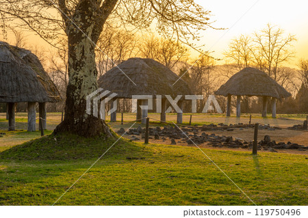 Evening view of the Oyu Stone Circle, a Jomon World Heritage Site 119750496