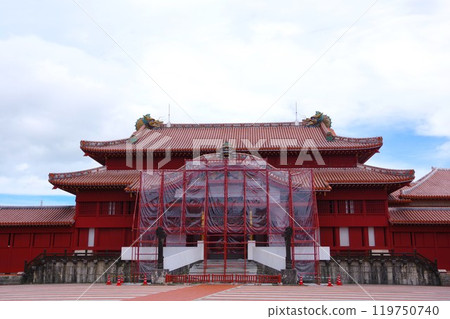 View of Shuri Castle under renovation View of Shuri Castle under renovation 119750740