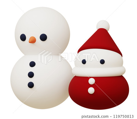 3D material_Santa Claus_Snowman 119750813