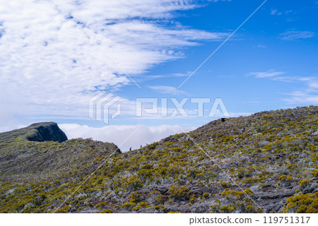 Aerial View of the Moon-like Landscape in Reunion. Aerial View of the Moon-like Landscape in Reunion. 119751317