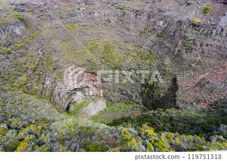 Volcanic Crater, Piton de la Fournaise, Reunion Island. Volcanic Crater, Piton de la Fournaise, Reunion Island. 119751318