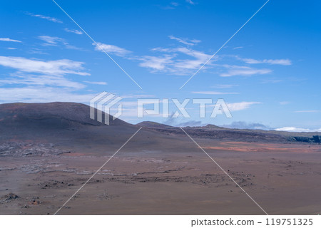 Aerial View of the Moon-like Landscape in Reunion. Aerial View of the Moon-like Landscape in Reunion. 119751325
